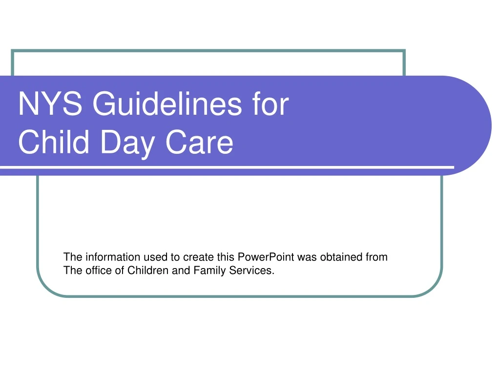 nys guidelines for child day care