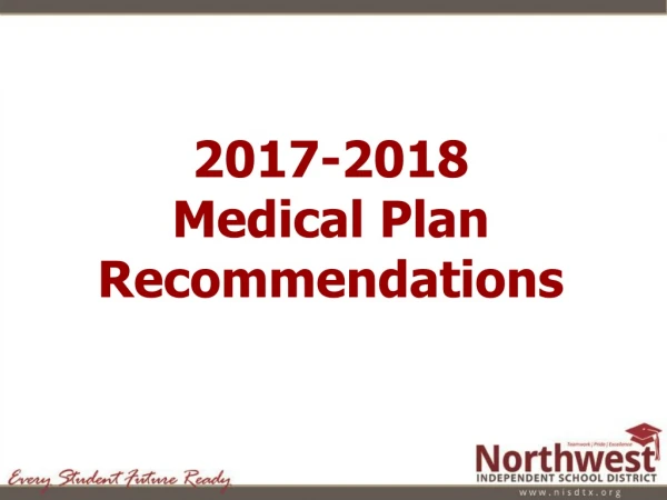 2017-2018 Medical Plan Recommendations