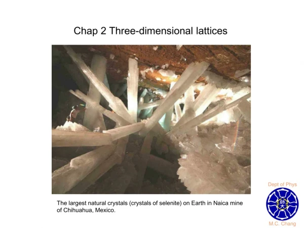 Chap 2 Three-dimensional lattices