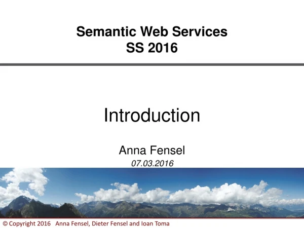 Semantic Web Services SS 2016