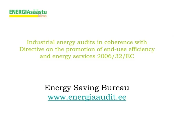 Energy Saving Bureau   energiaaudit.ee