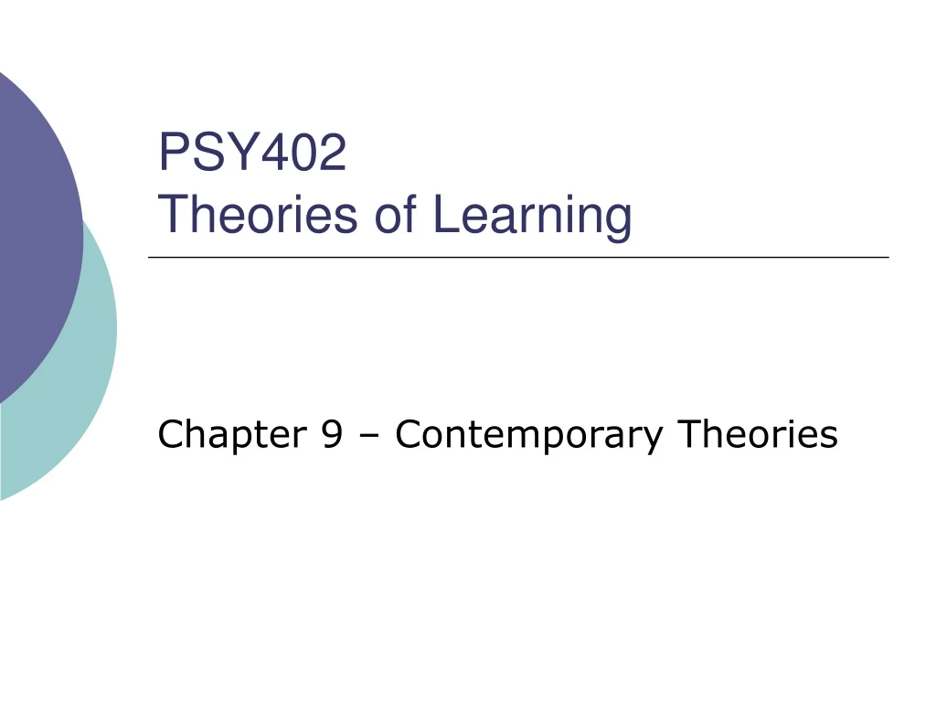 psy402 theories of learning