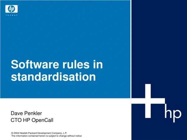 Software rules in standardisation