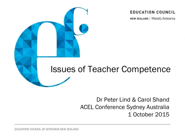Dr Peter Lind &amp; Carol Shand ACEL Conference Sydney Australia 1 October 2015