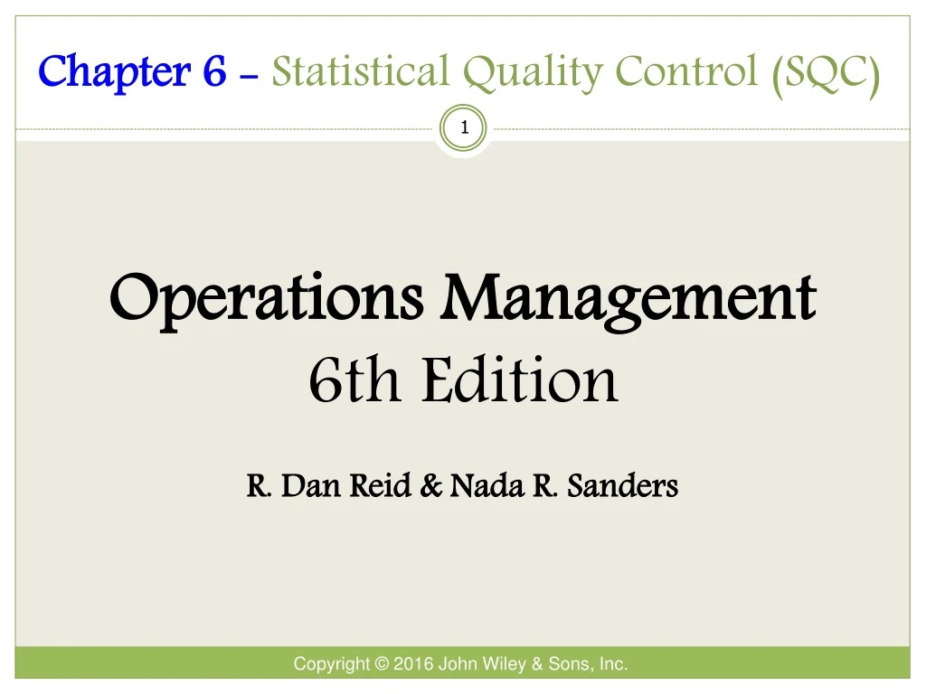 chapter 6 statistical quality control sqc