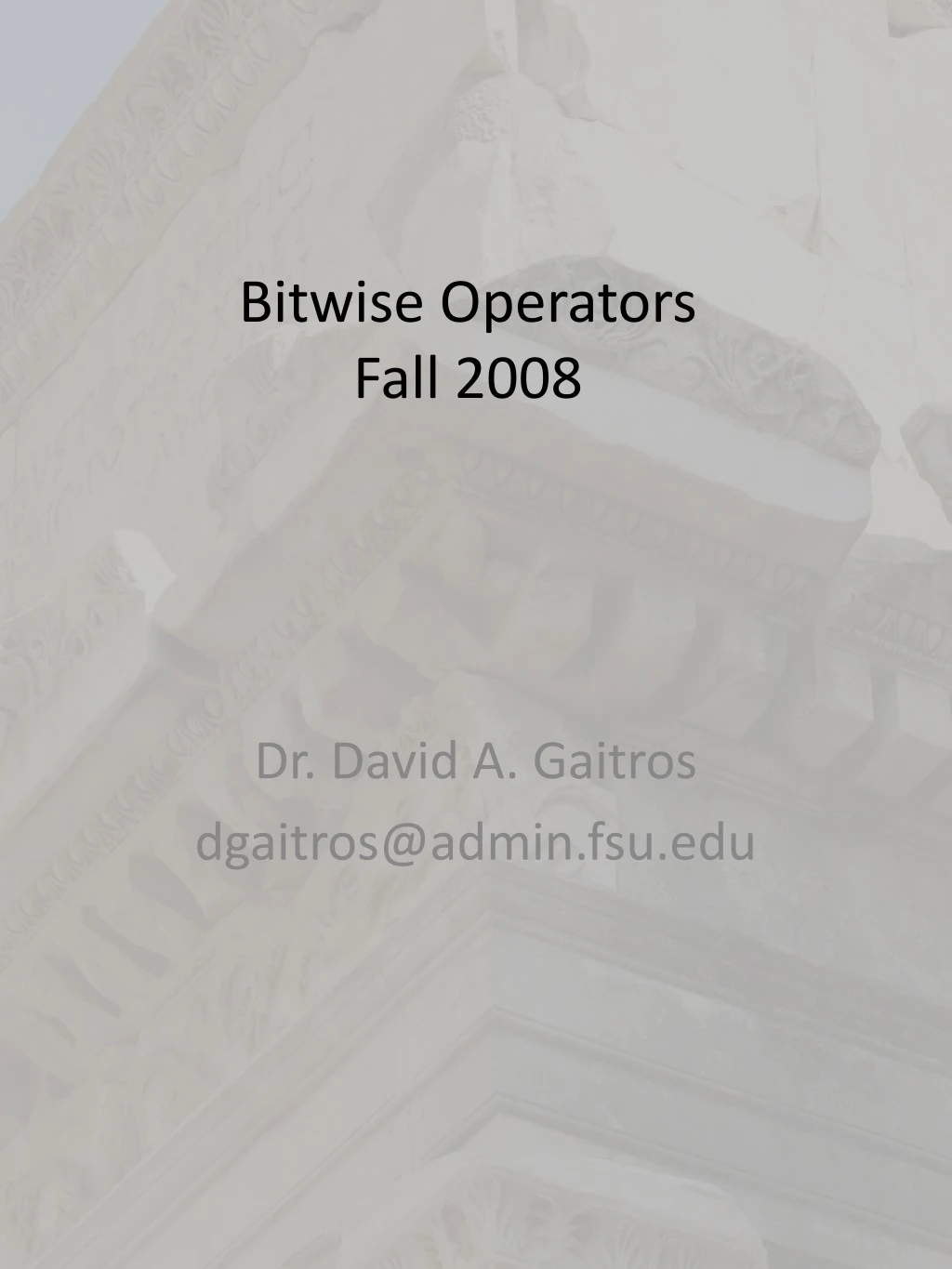 bitwise operators fall 2008