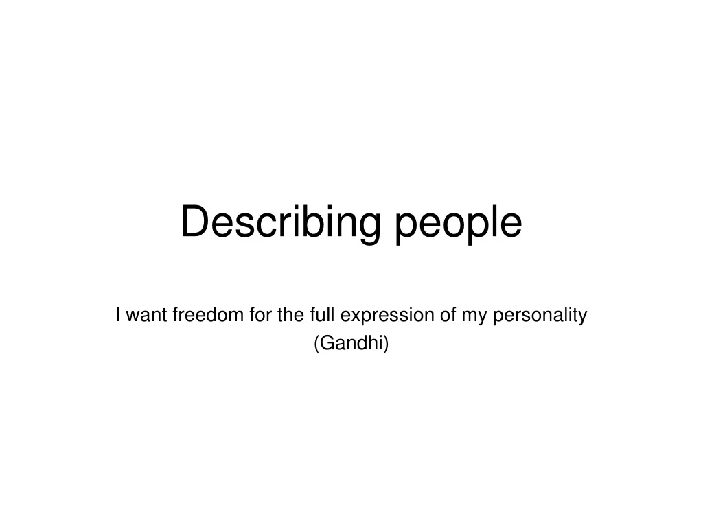 describing people