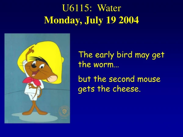 U6115:  Water Monday, July 19 2004