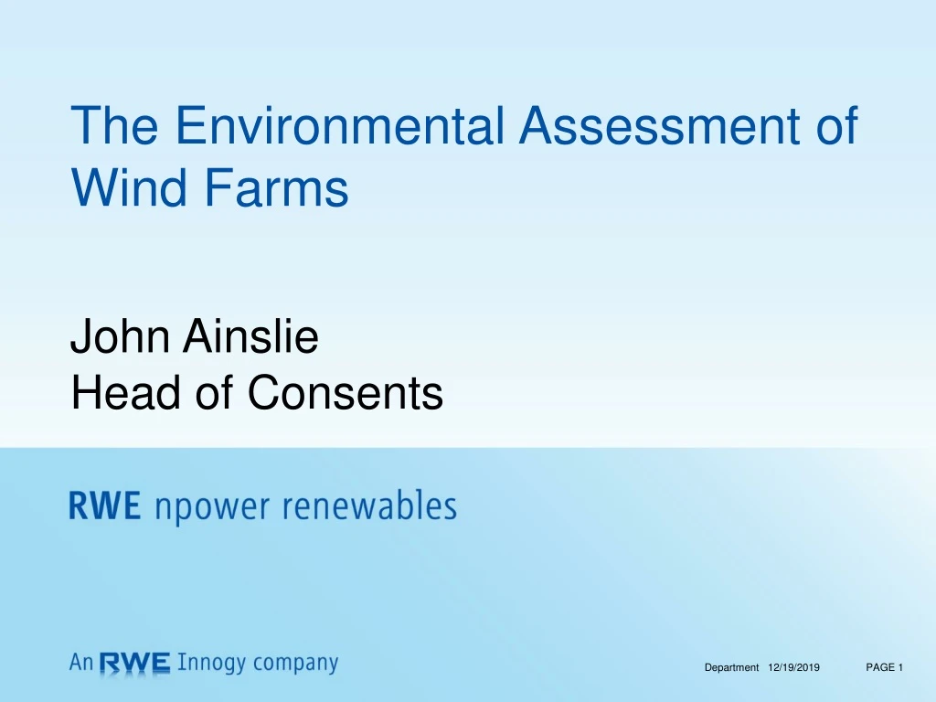 the environmental assessment of wind farms