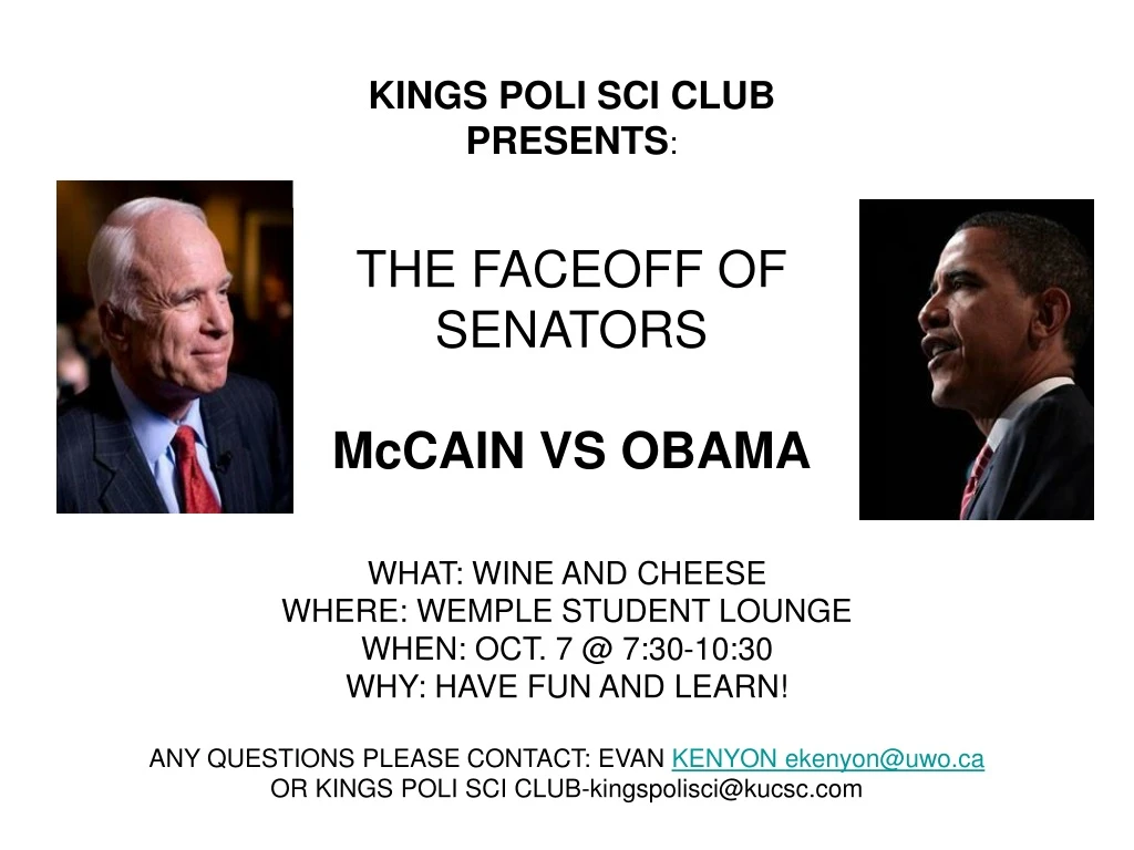 kings poli sci club presents the faceoff