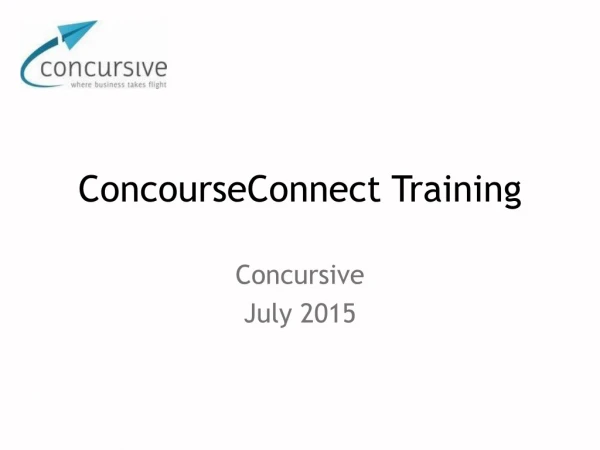 ConcourseConnect Training