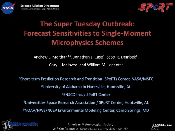 The Super Tuesday Outbreak:  Forecast Sensitivities to Single-Moment  Microphysics Schemes