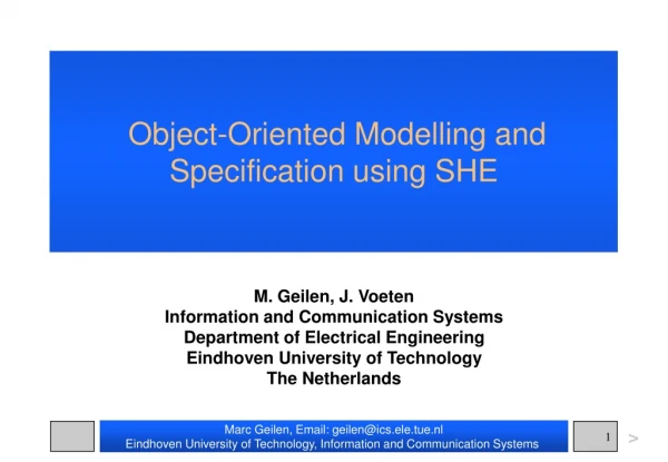 Object-Oriented Modelling and Specification using SHE