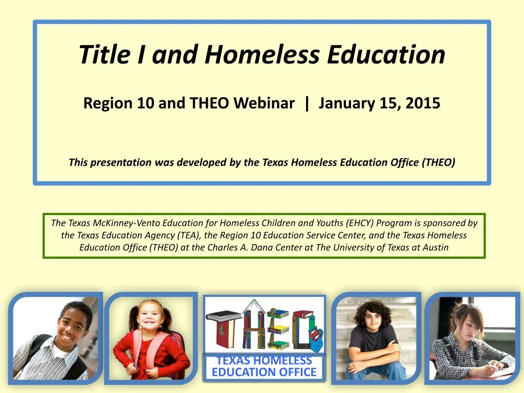title i and homeless education region 10 and theo