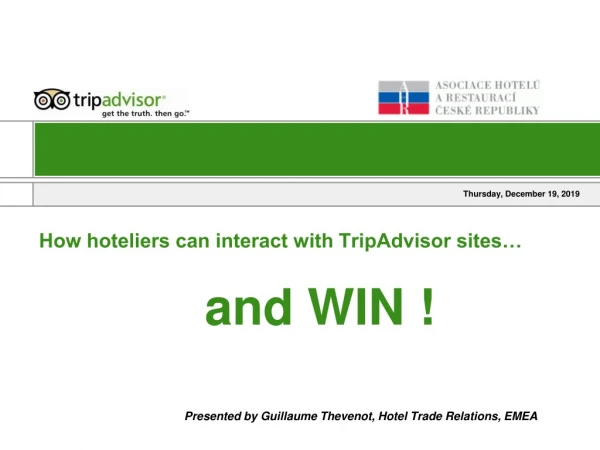 How hoteliers can interact with TripAdvisor sites… and WIN !