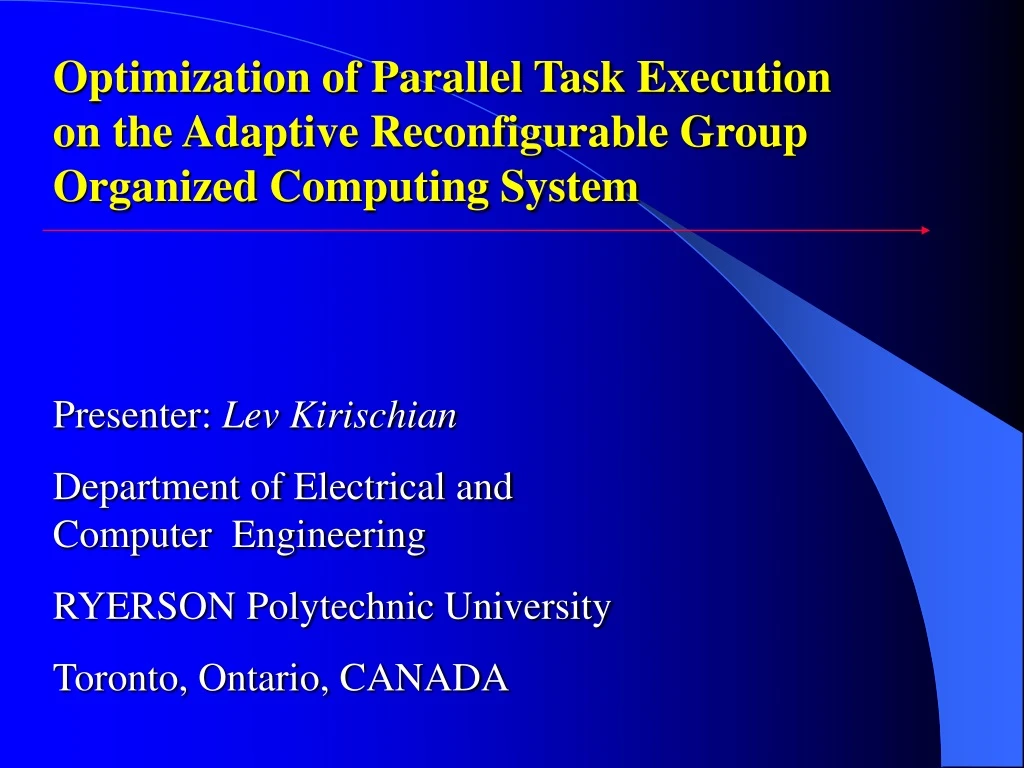 optimization of parallel task execution