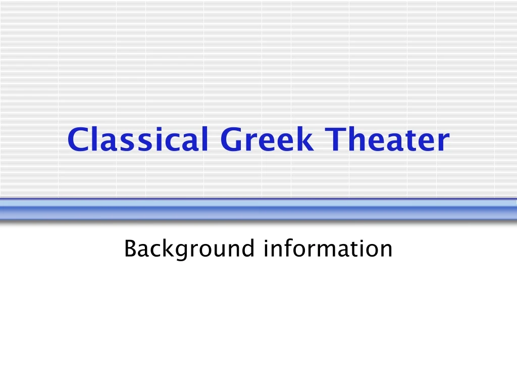 classical greek theater