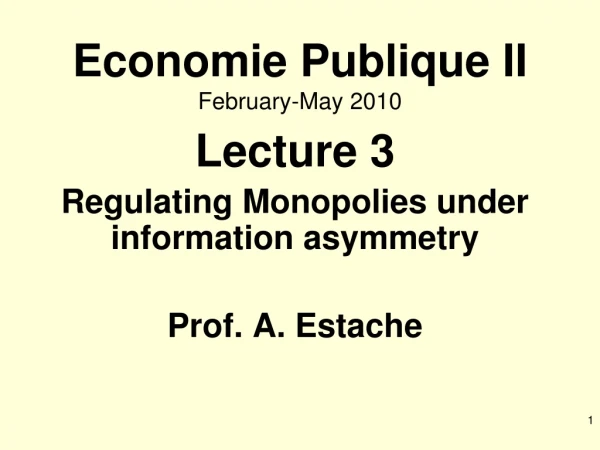 Economie Publique II February-May 2010