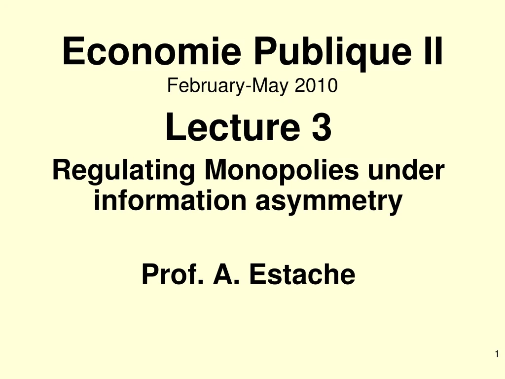 economie publique ii february may 2010