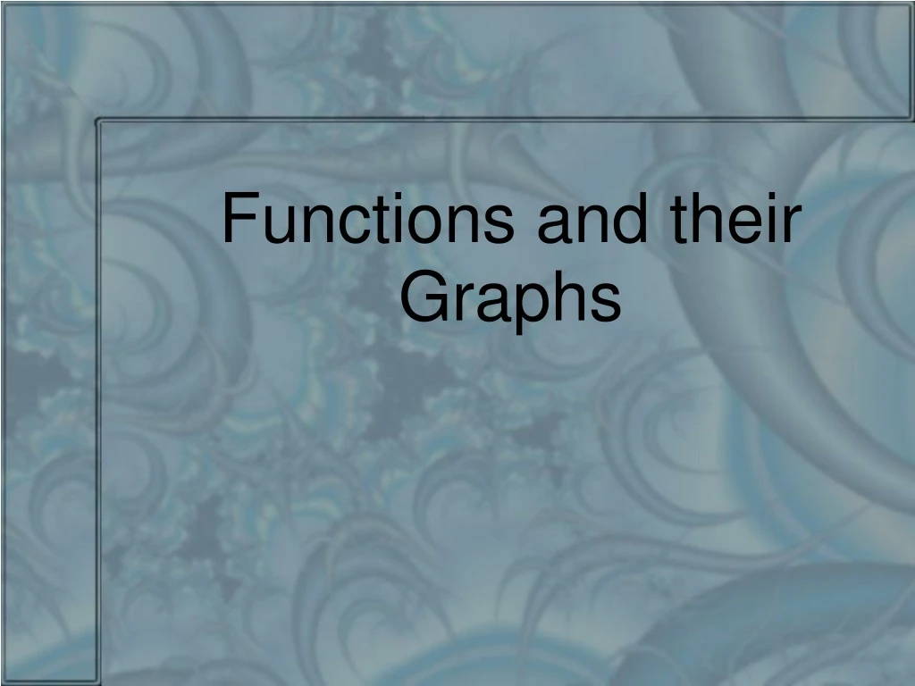 functions and their graphs