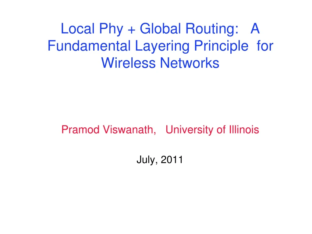 local phy global routing a fundamental layering