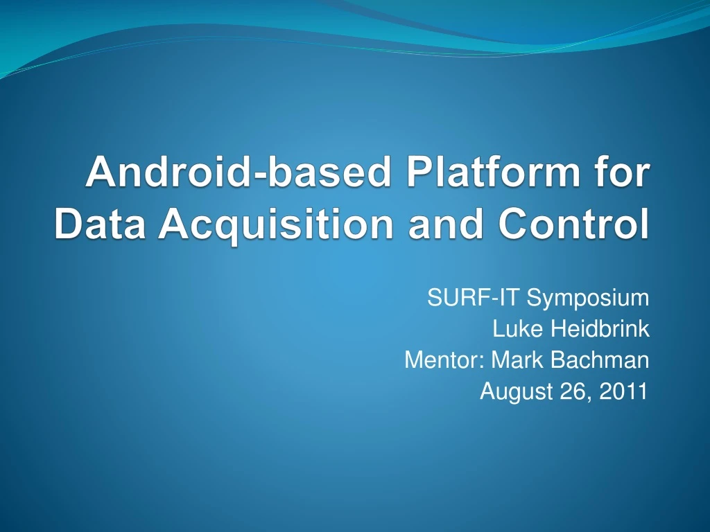 android based platform for data acquisition and control