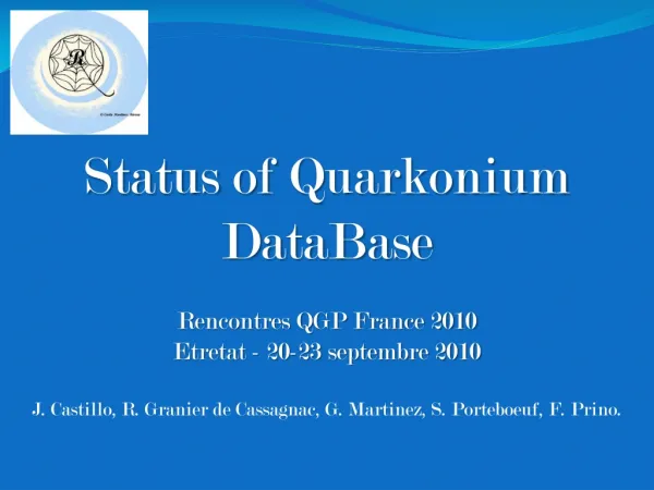 Status of Quarkonium DataBase