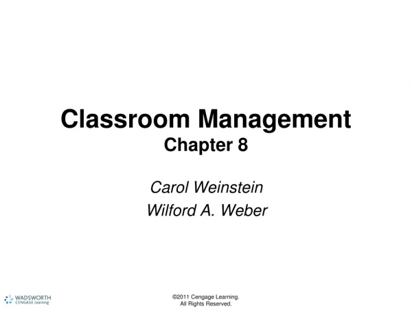 Classroom Management Chapter 8