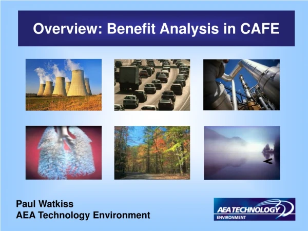Overview: Benefit Analysis in CAFE