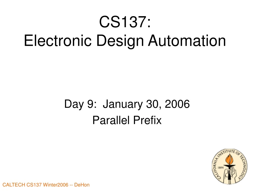 cs137 electronic design automation