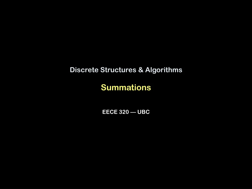 discrete structures algorithms summations