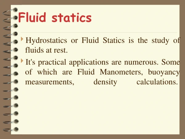 Fluid statics
