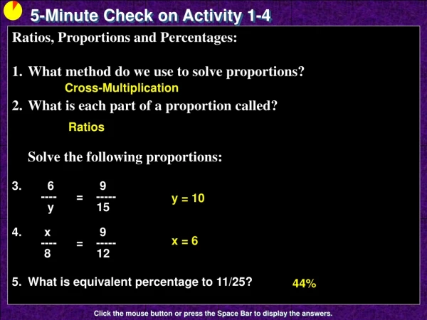 5-Minute Check on Activity 1-4