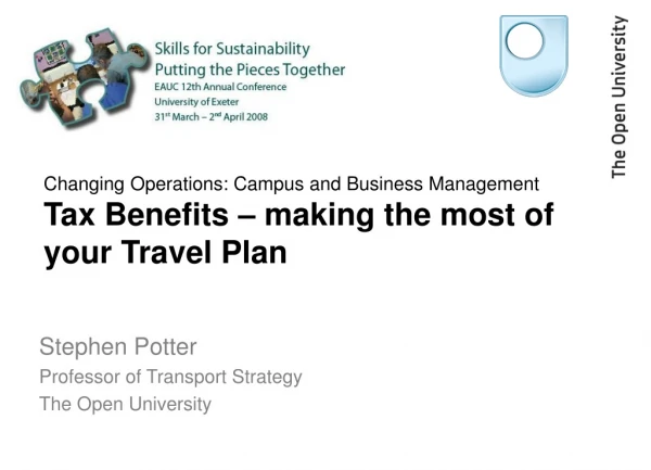 Stephen Potter Professor of Transport Strategy The Open University