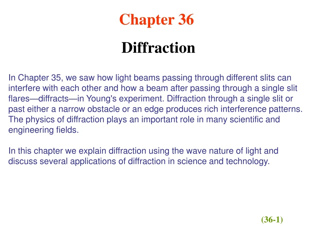 chapter 36 diffraction in chapter
