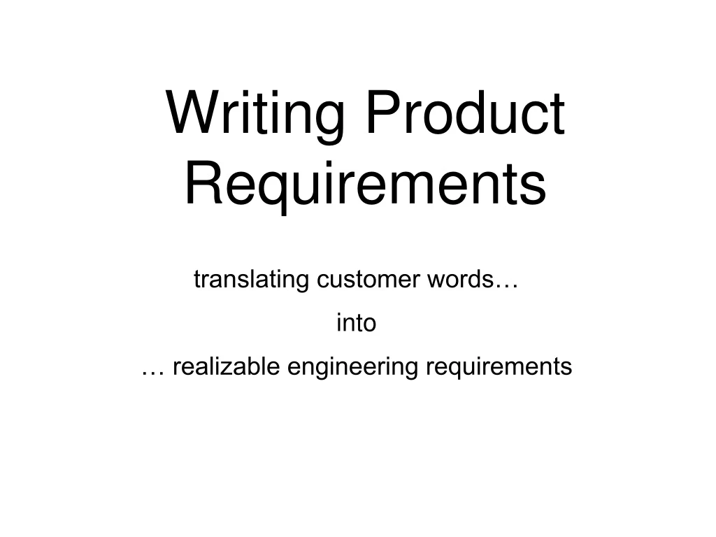 writing product requirements