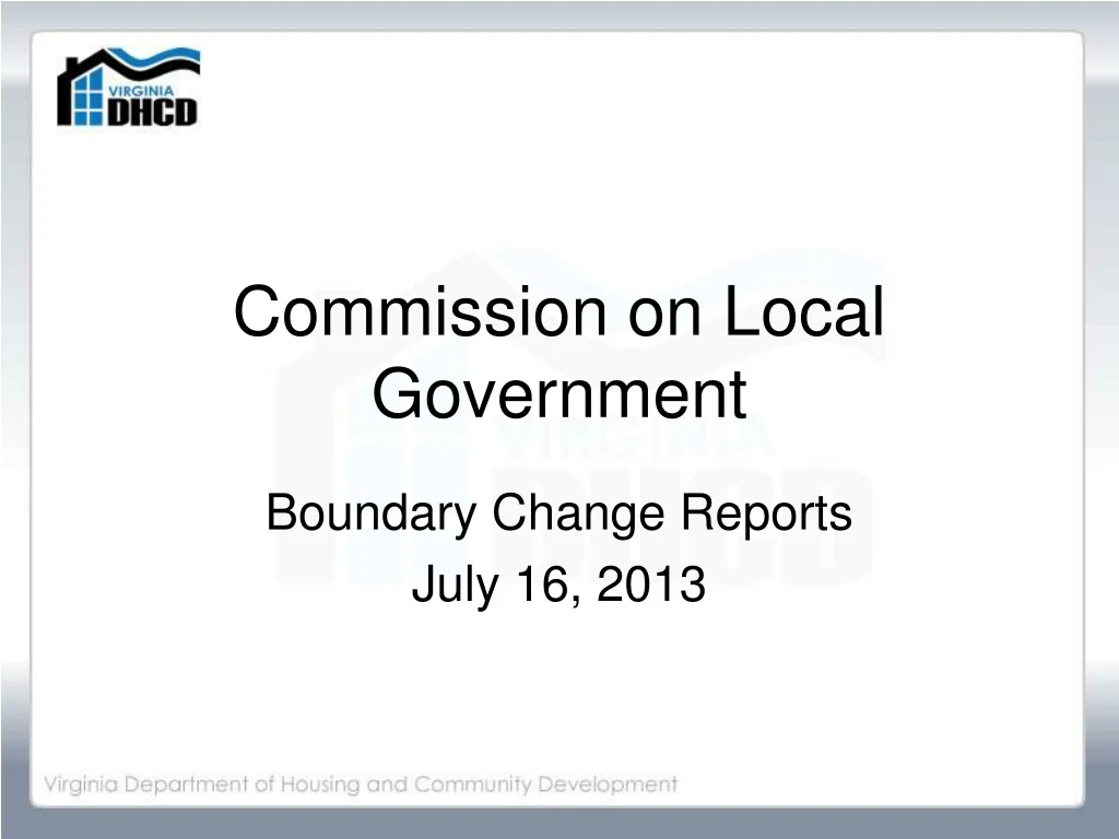 commission on local government