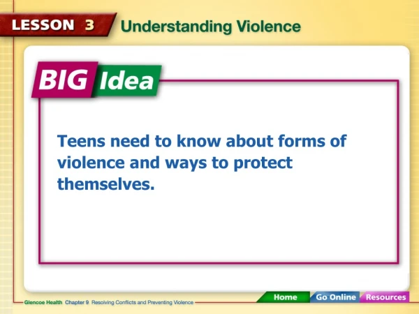 Teens need to know about forms of violence and ways to protect themselves.