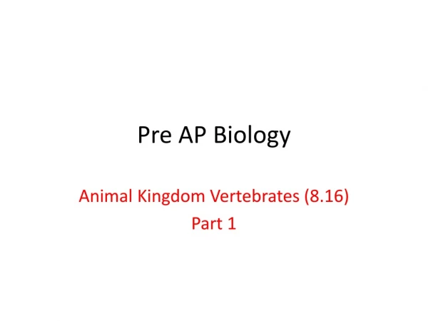 Pre AP Biology