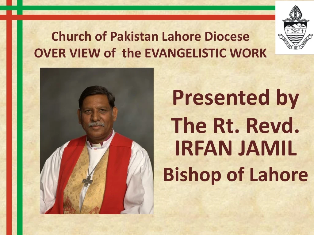 presented by the rt revd irfan jamil bishop