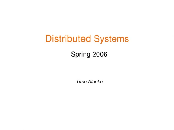 Distributed  Systems