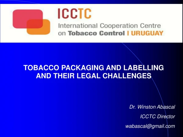 Dr. Winston Abascal ICCTC Director wabascal@gmail