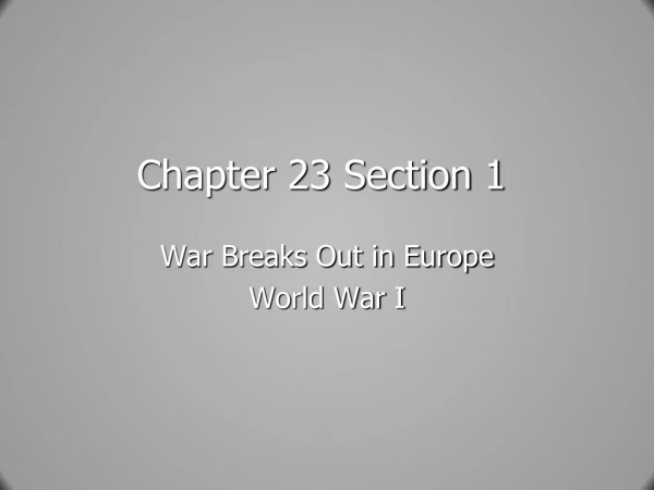 Chapter 23 Section 1