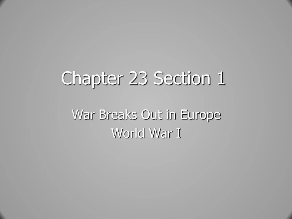 chapter 23 section 1