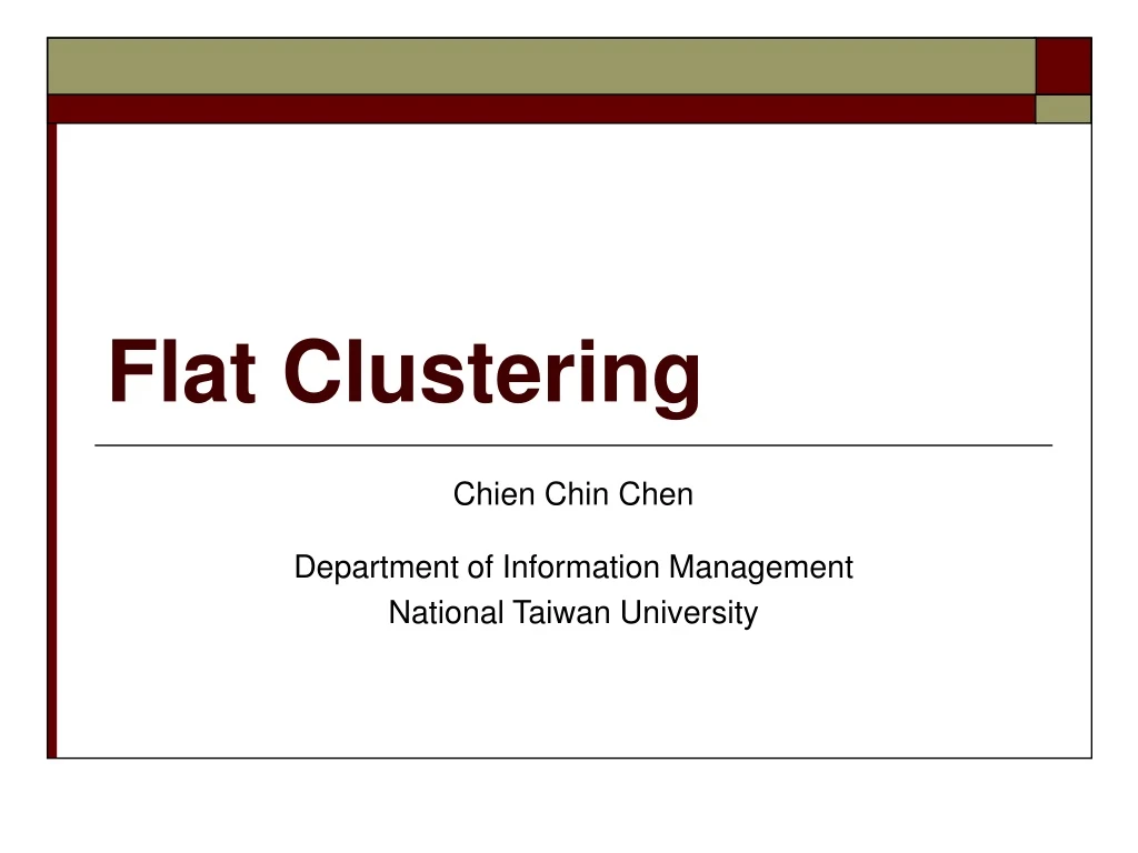 flat clustering