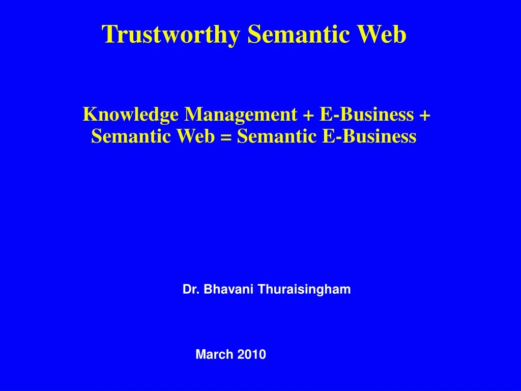 trustworthy semantic web knowledge management