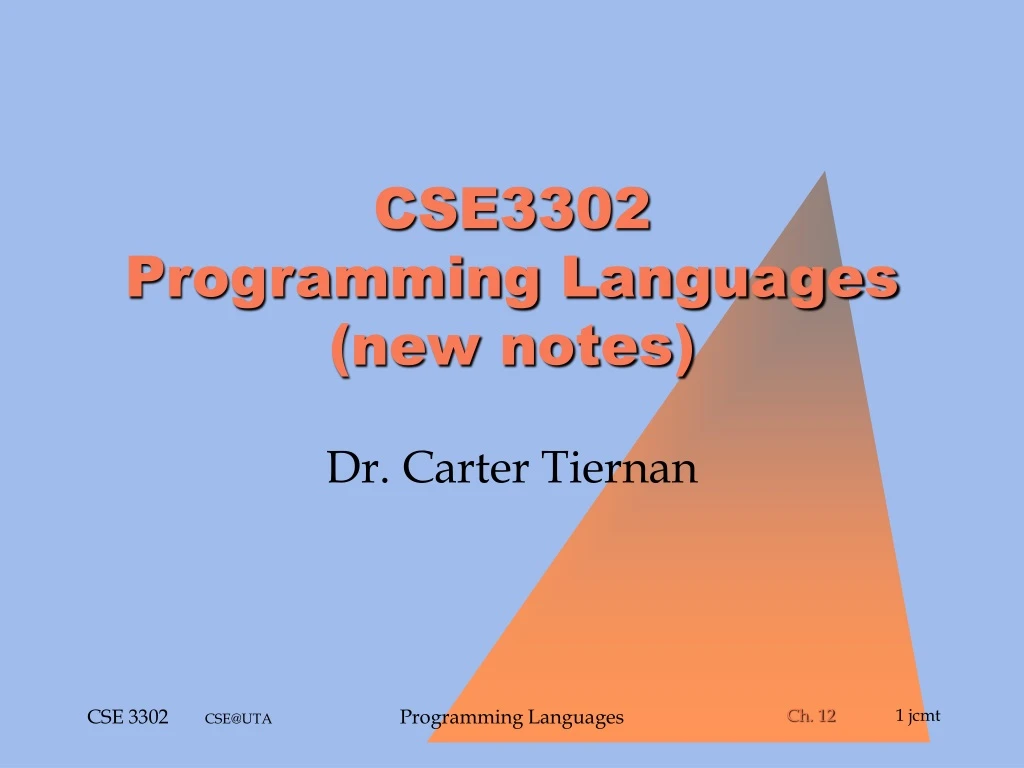 cse3302 programming languages new notes