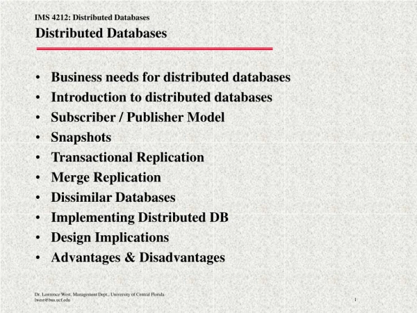 Distributed Databases