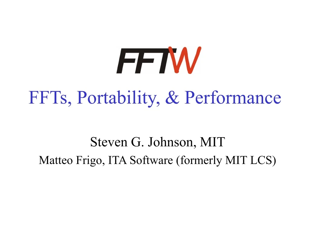 ffts portability performance