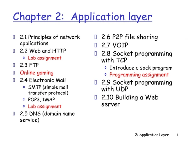 Chapter 2:  Application layer